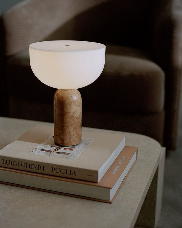 Kizu Table Lamp Portable, White Marble from New Works _ RoyalDesign