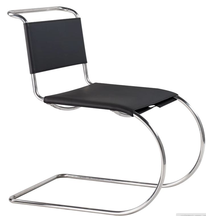 MR Bauhaus Side Chair, Black Cowhide Slings