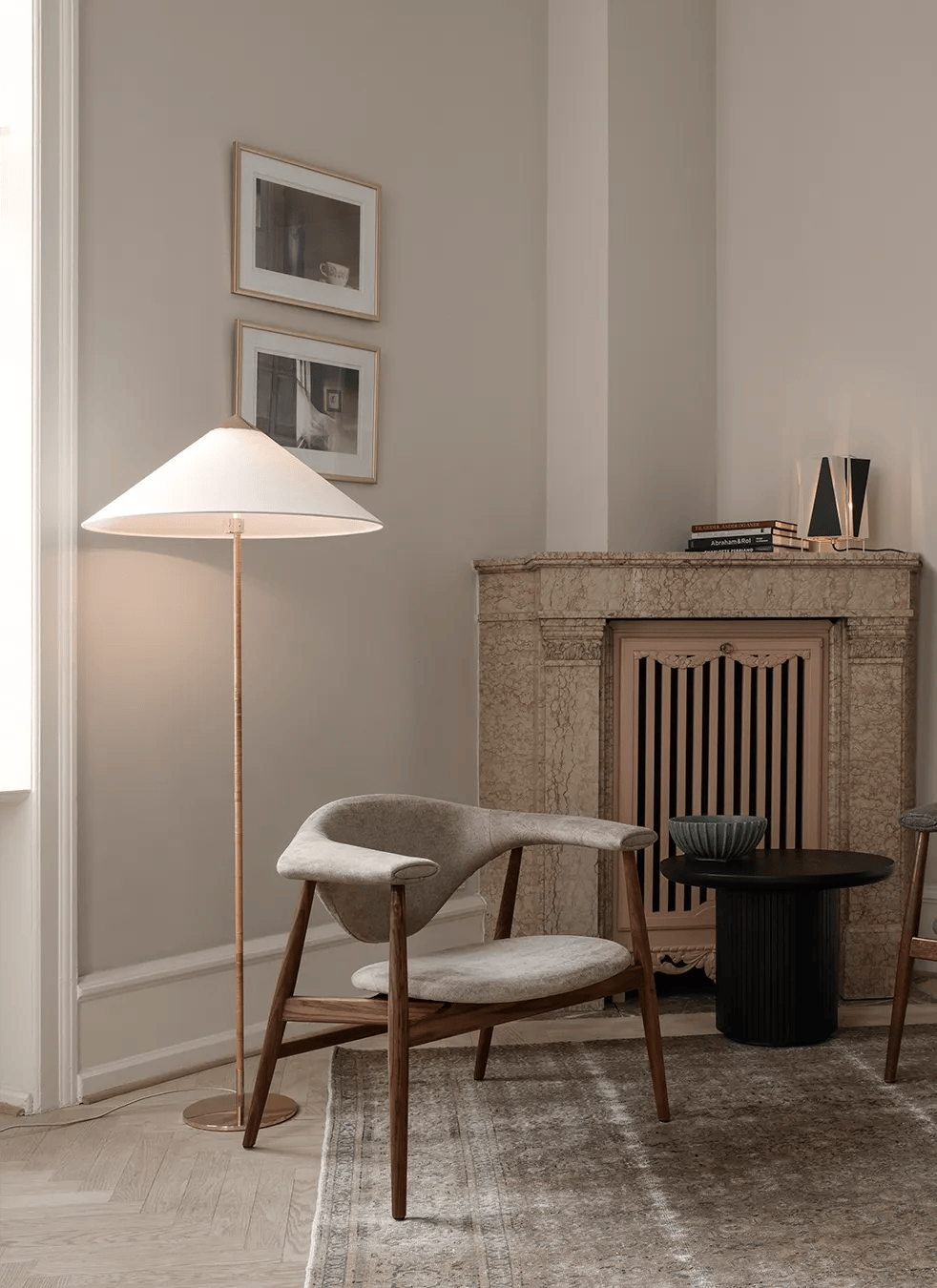 9602 Floor Lamp, Canvas & Brass