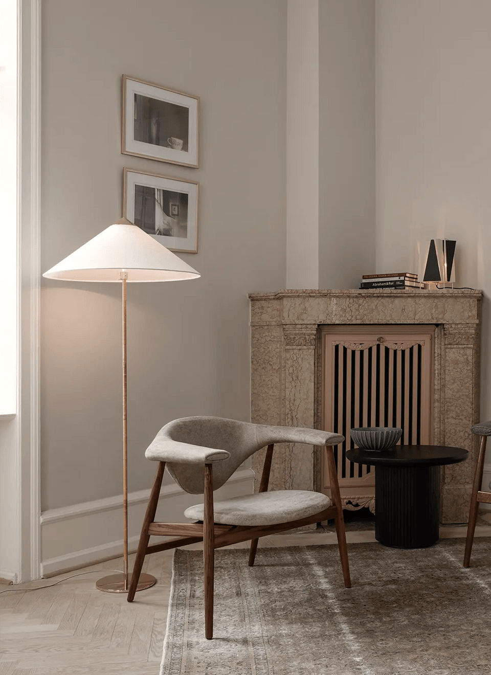 9602 Floor Lamp, Canvas & Brass