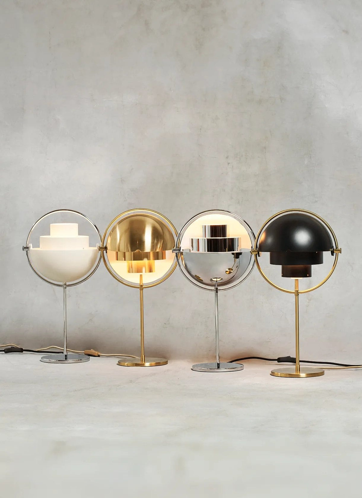 Multi-Lite Table Lamp, Shade Shiny Brass, Base Brass