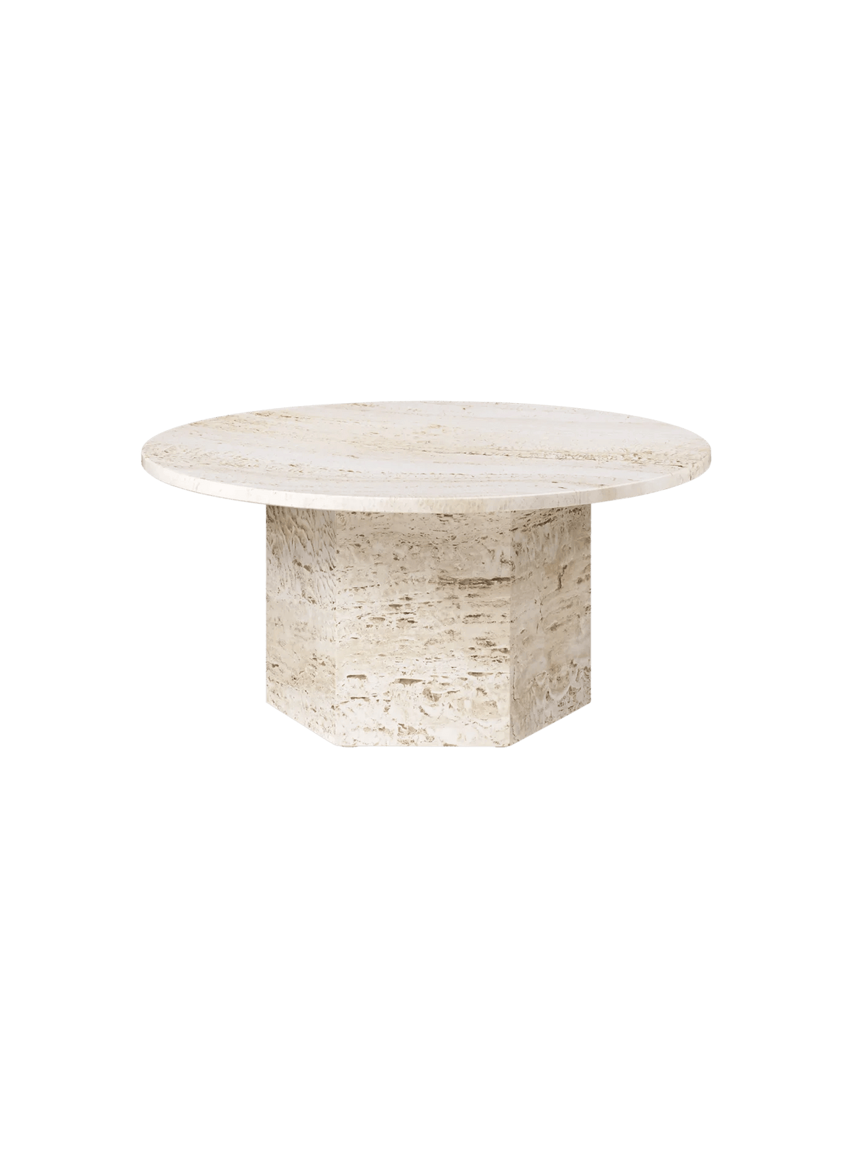 Epic Coffee Table - Neutral White Travertine, Round, Ø80 cm