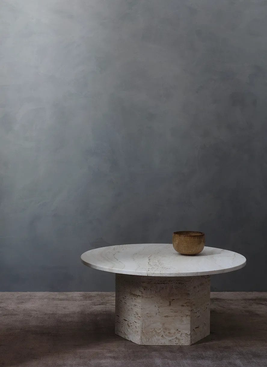 Epic Coffee Table - Neutral White Travertine, Round, Ø80 cm