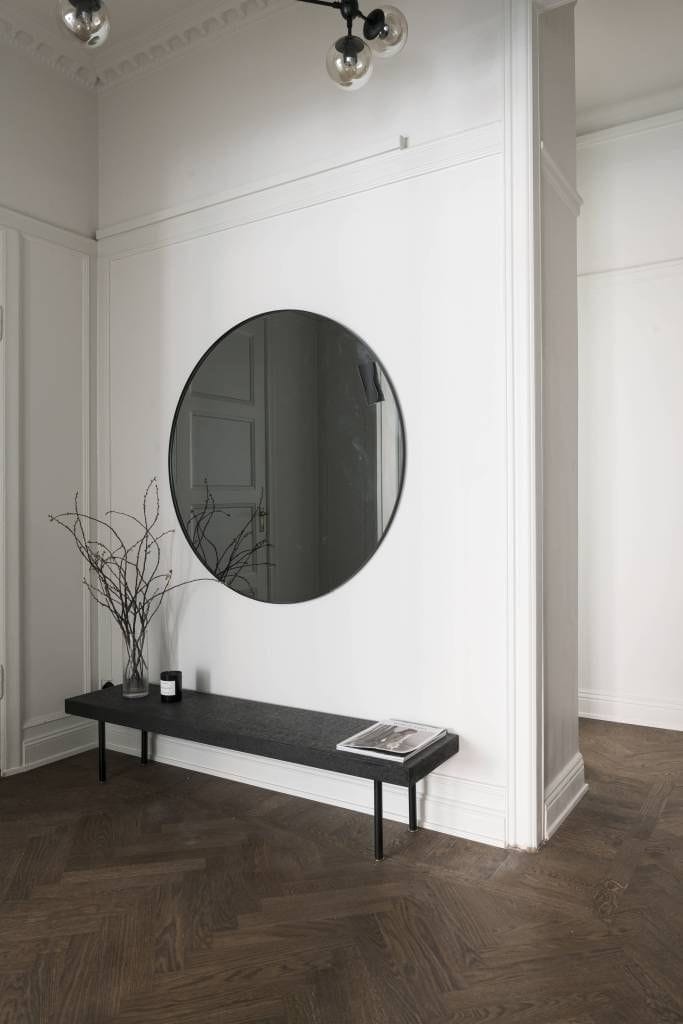 Circum Mirror, Black, Ø90