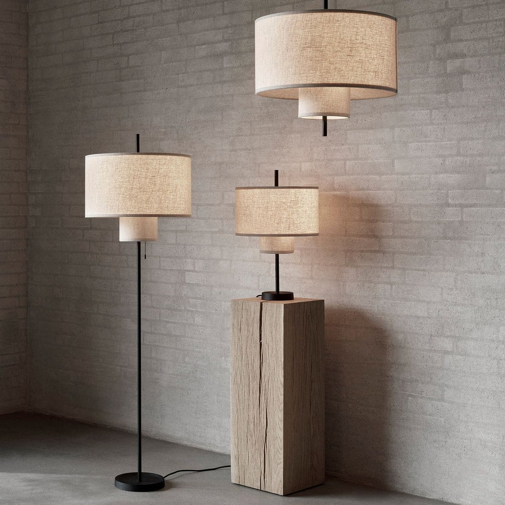 Margin Table Lamp, Shade: Beige, Base Black