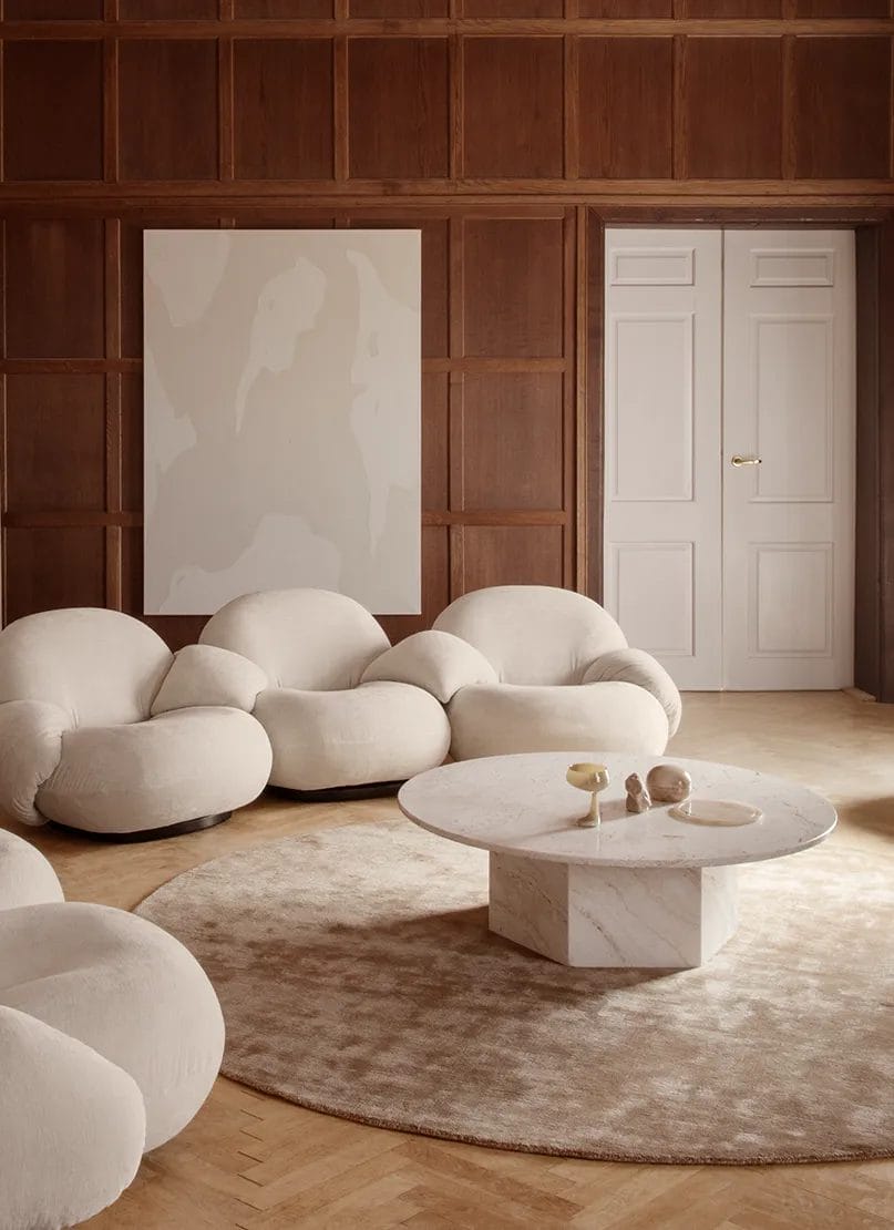 Epic Coffee Table - Neutral White Travertine, Round, Ø110 cm