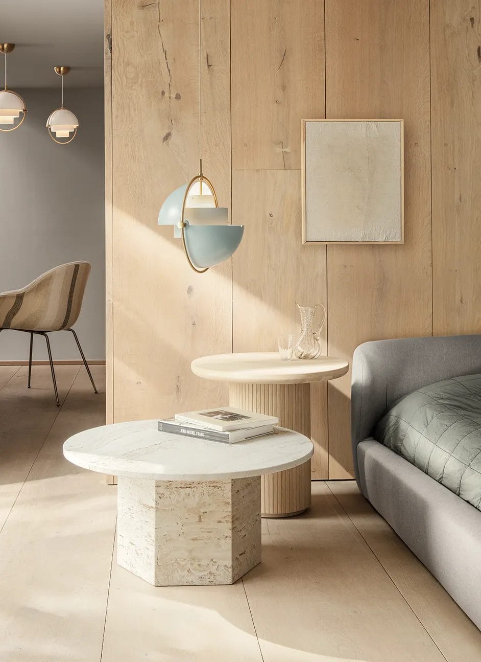 Epic Coffee Table - Neutral White Travertine, Round, Ø80 cm