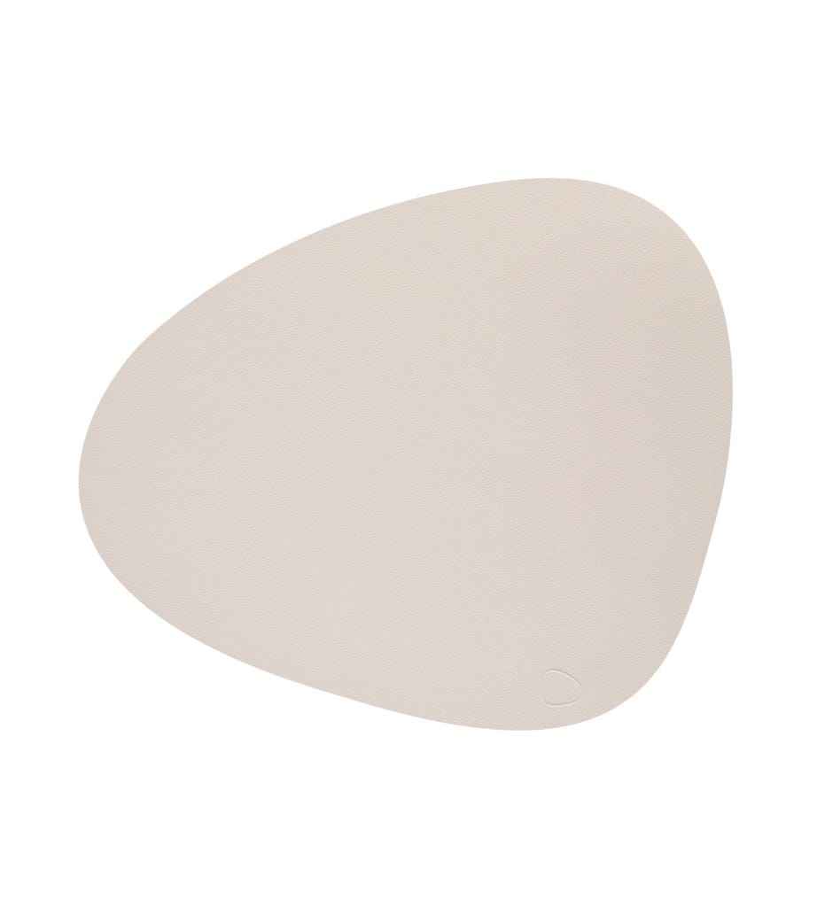 Dinner Mat Curve L, Leather Nupo, Soft Nude, 37 x 44 cm
