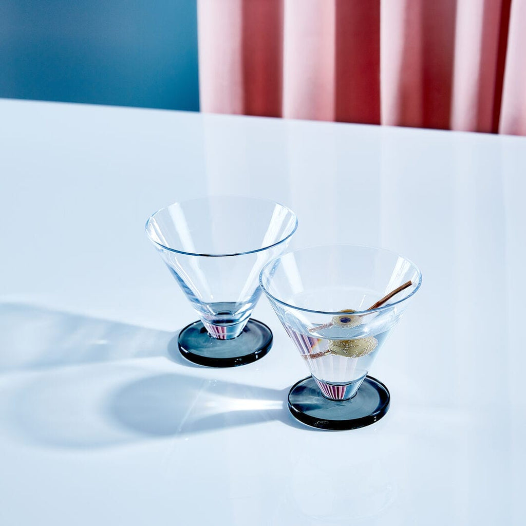 Puck Cocktail Glass, Clear Smoke (Set of 2)