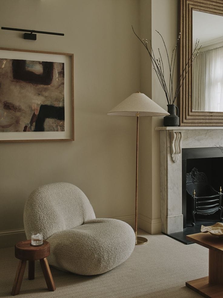 9602 Floor Lamp, Canvas & Brass