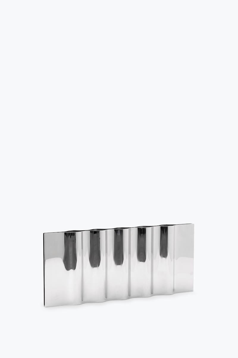 Ripply Candle Holder, Mirror Polished Stainless Steel