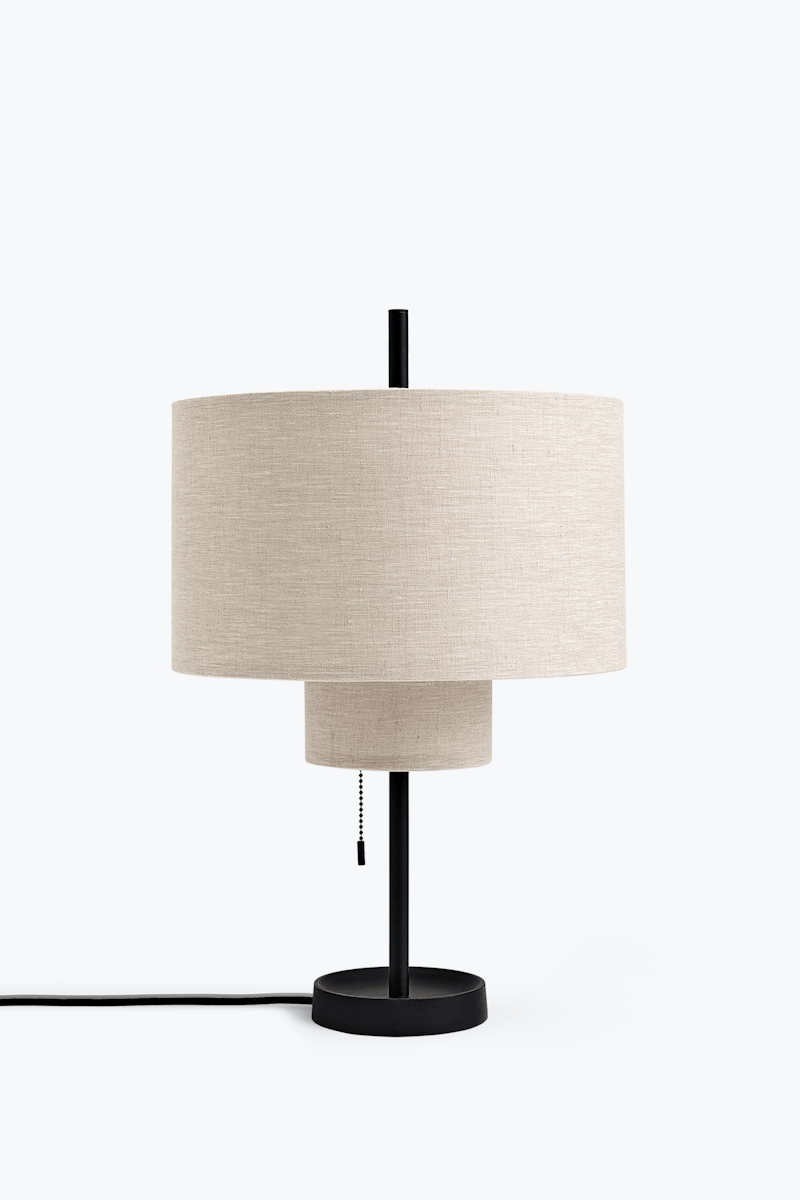 Margin Table Lamp, Shade: Beige, Base Black