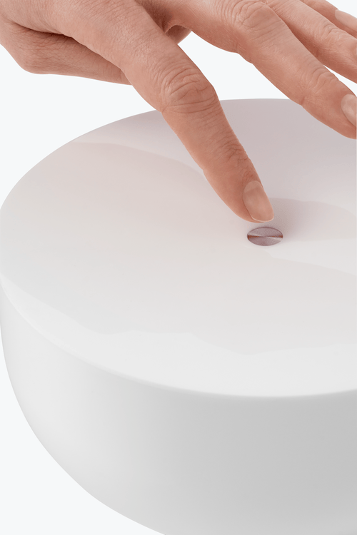 Kizu Table Lamp, Small, White Marble Ø25