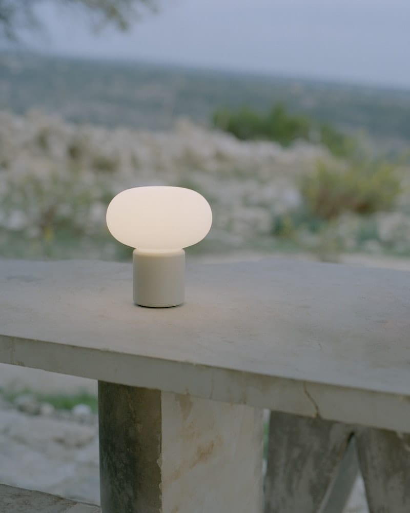 Karl-Johan Portable Table Lamp, Light Grey