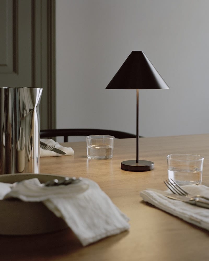 Brolly Portable Table Lamp, Anodized Black