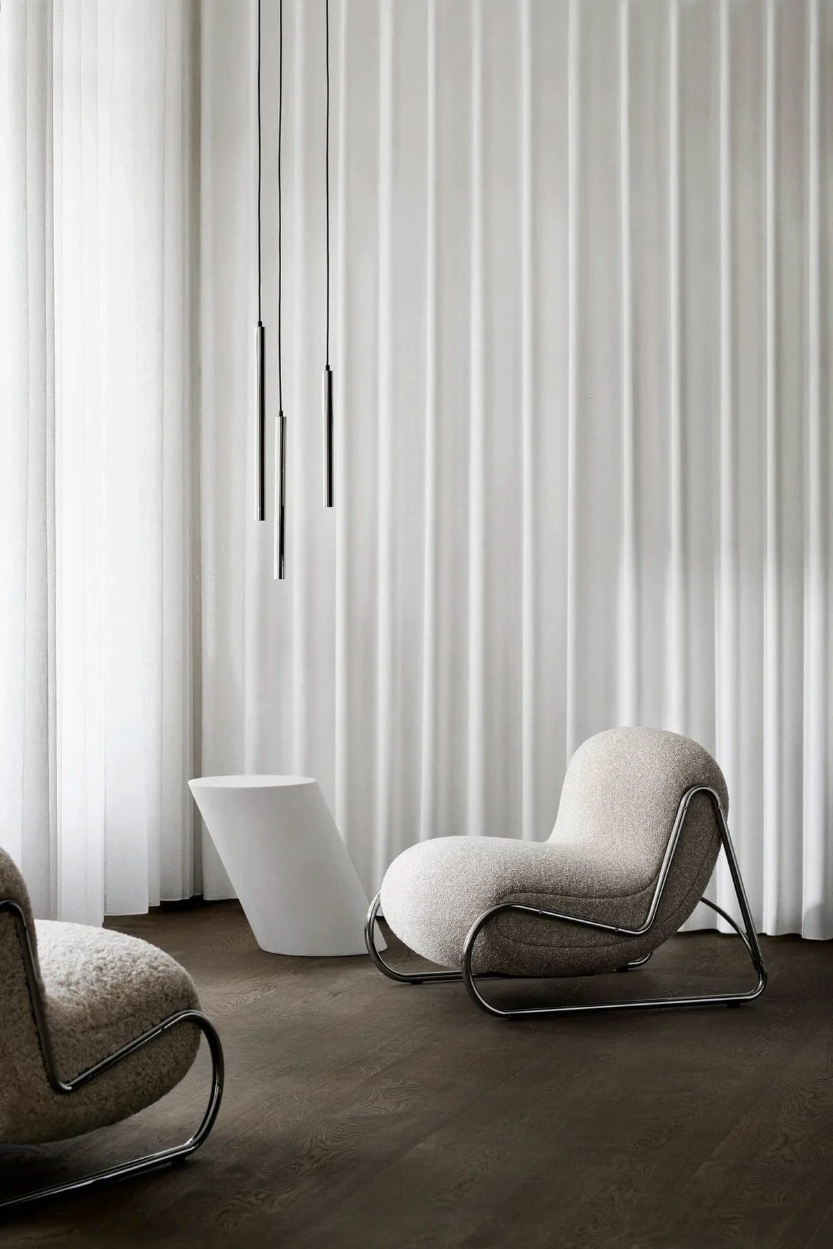 Boho Lounge Chair, Chrome Finish, Zero 012, CAT 3