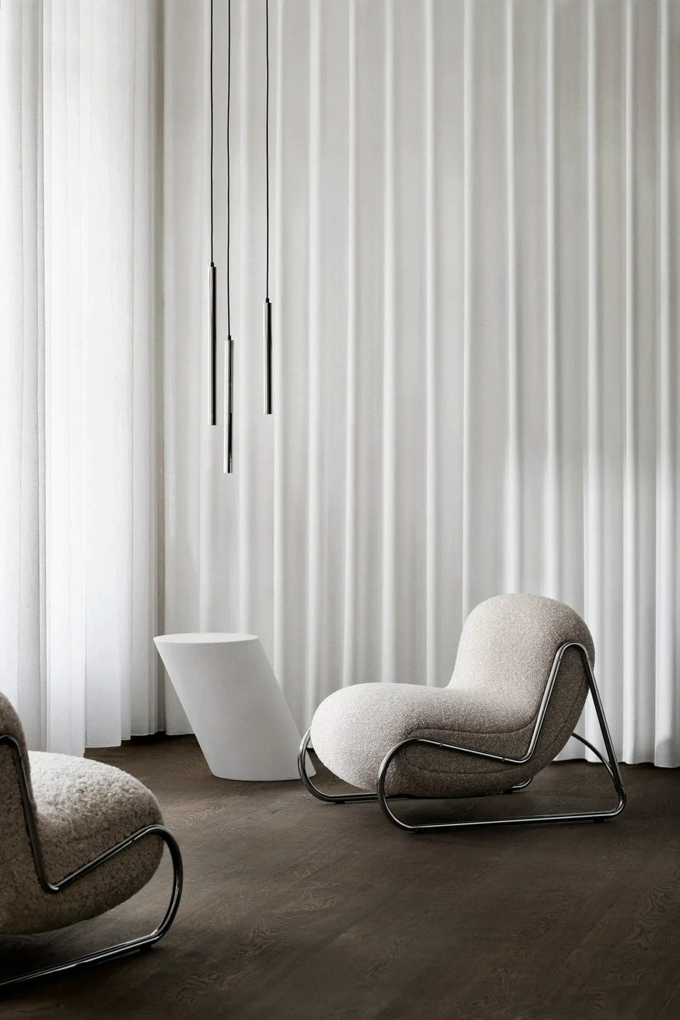Boho Lounge Chair, Chrome Finish, Zero 012, CAT 3