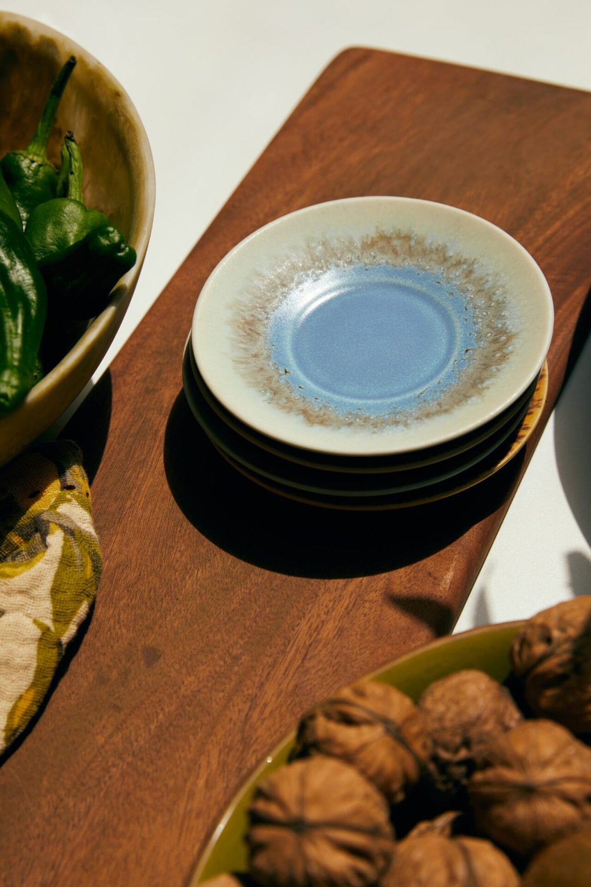 70s ceramics: saucers ocean (set of 4) 11,5x11,5x1,8cm