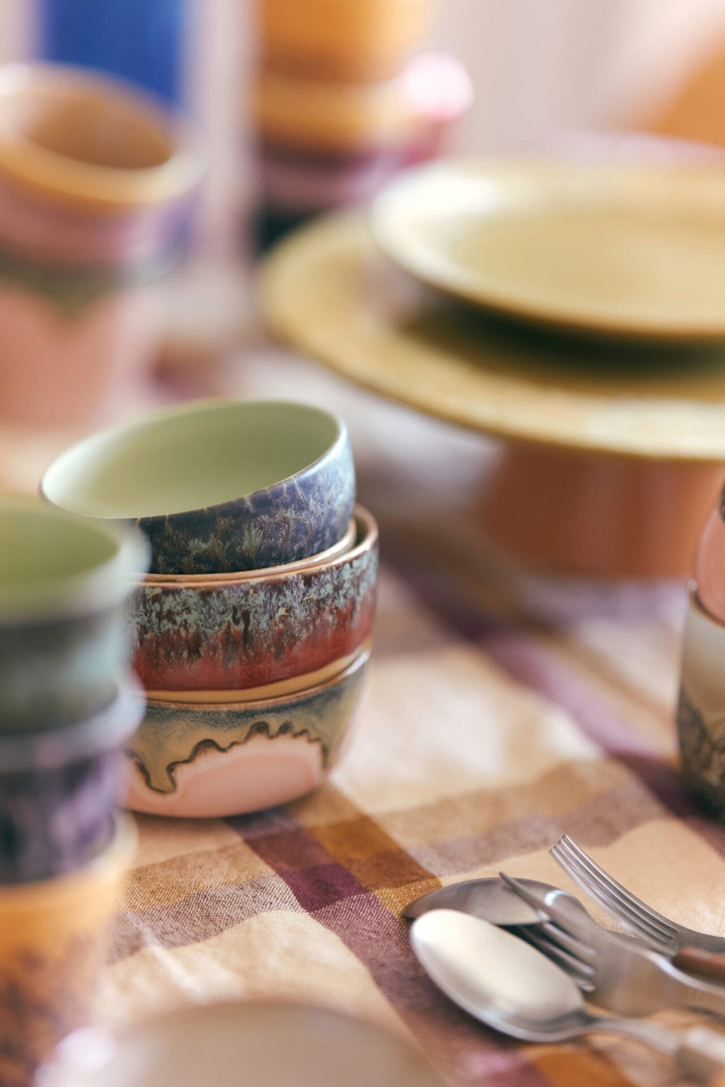 70s ceramics: dessert bowls harbour (set of 4), 12,5x12,5x6cm