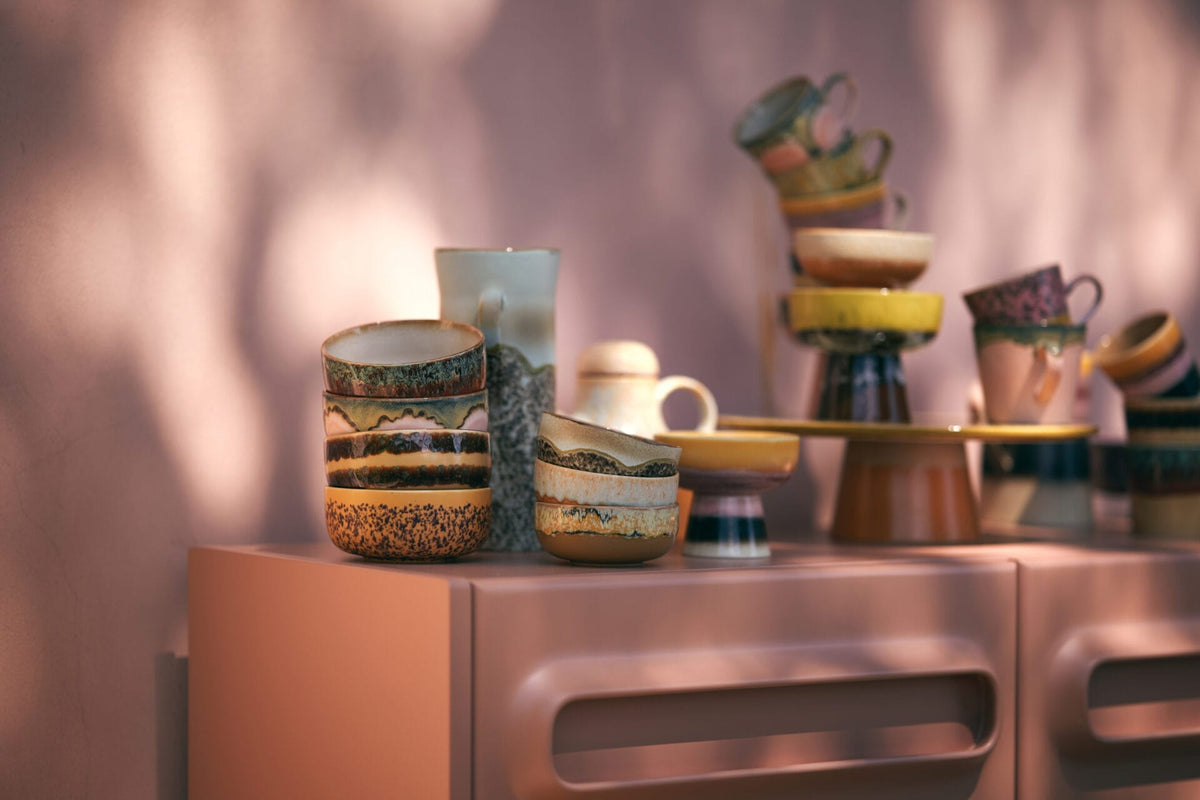 70s ceramics: dessert bowls harbour (set of 4), 12,5x12,5x6cm