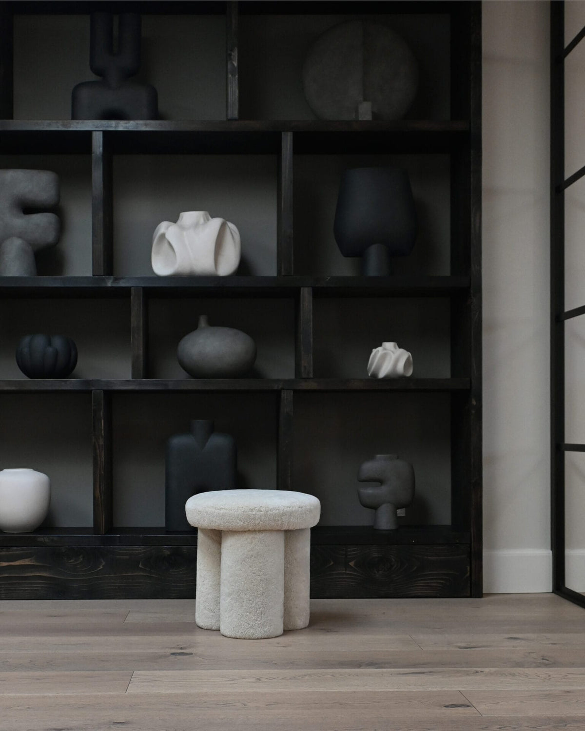 Big Foot Stool - Sandshell (Sheepskin) Merino Sheepskin from New Zealand