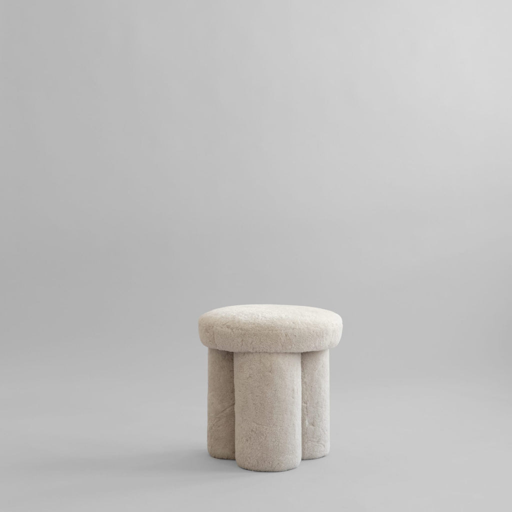 Big Foot Stool - Sandshell (Sheepskin) Merino Sheepskin from New Zealand