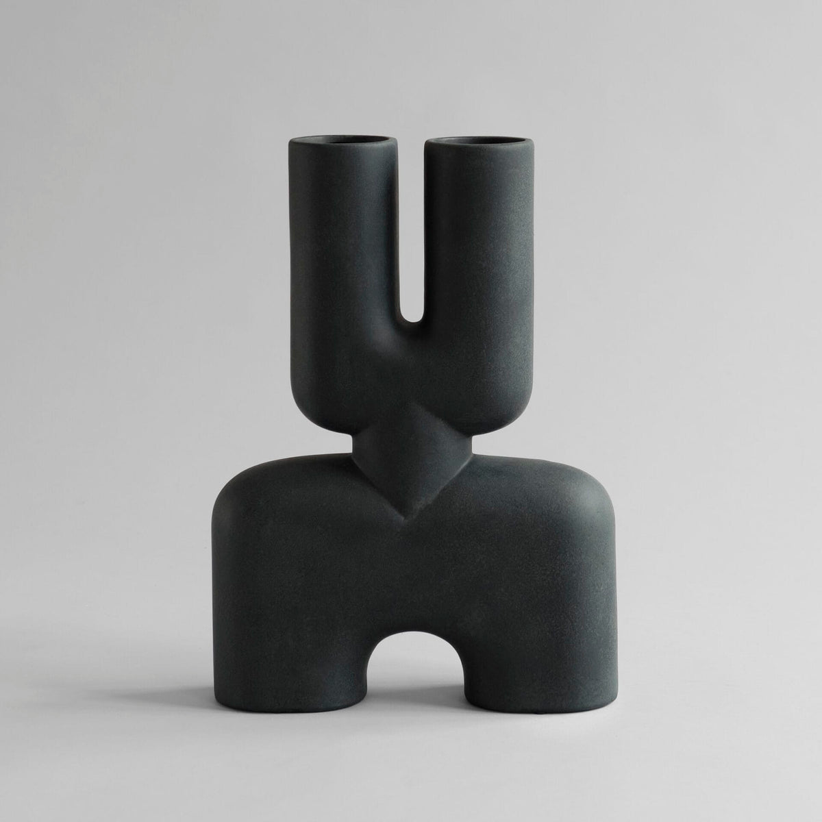 Cobra Vase Double, Medio - Black, L34 / W10