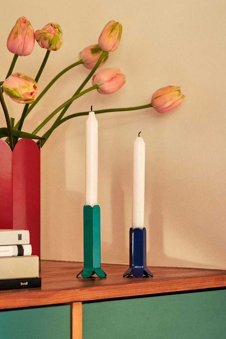 Arcs Candleholder-Large-Green