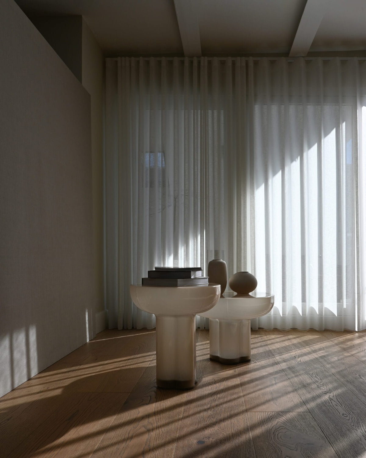 Crown Table, Tall - Smoked Desert Mouth-Blown Glass