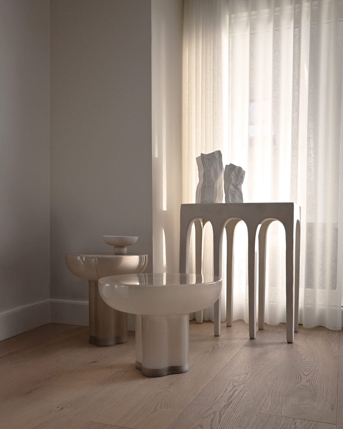 Crown Table, Low - Smoked Desert Mouth-Blown Glass