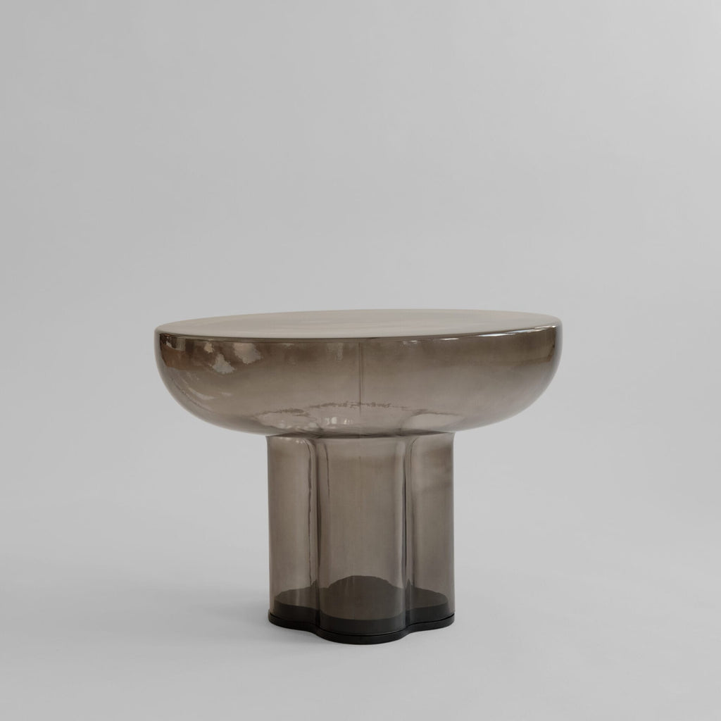 Crown Table, Low - Smoked Forest Mouth-Blown Glass