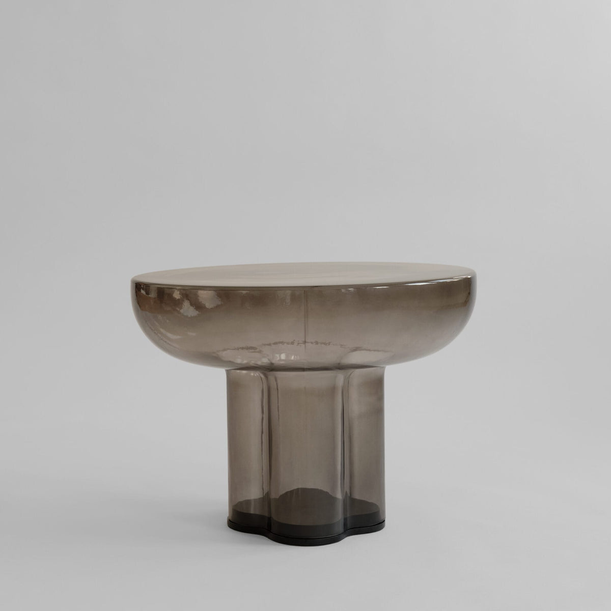 Crown Table, Low - Smoked Forest Mouth-Blown Glass