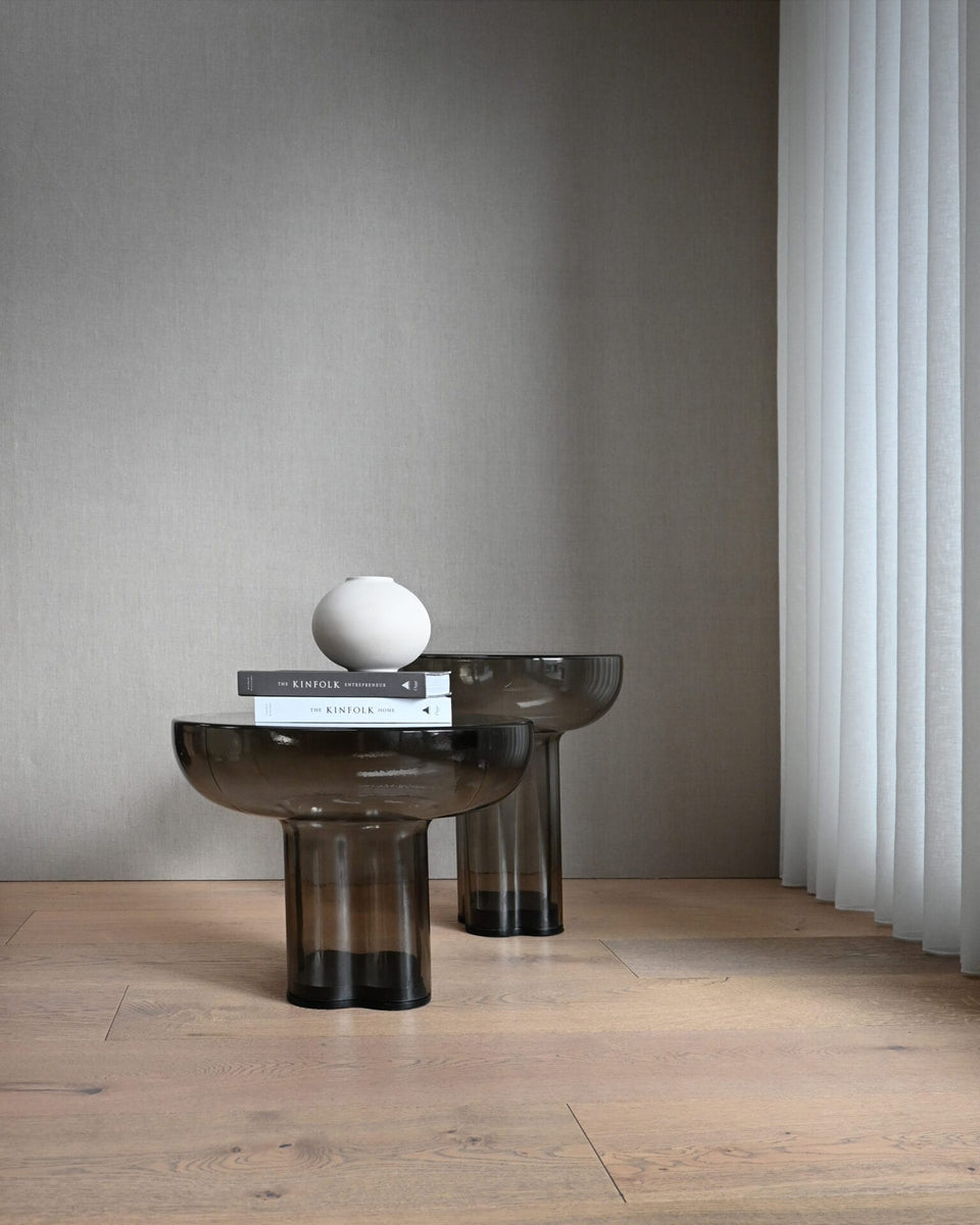 Crown Table, Low - Smoked Forest Mouth-Blown Glass L55 x W55 x H41cm