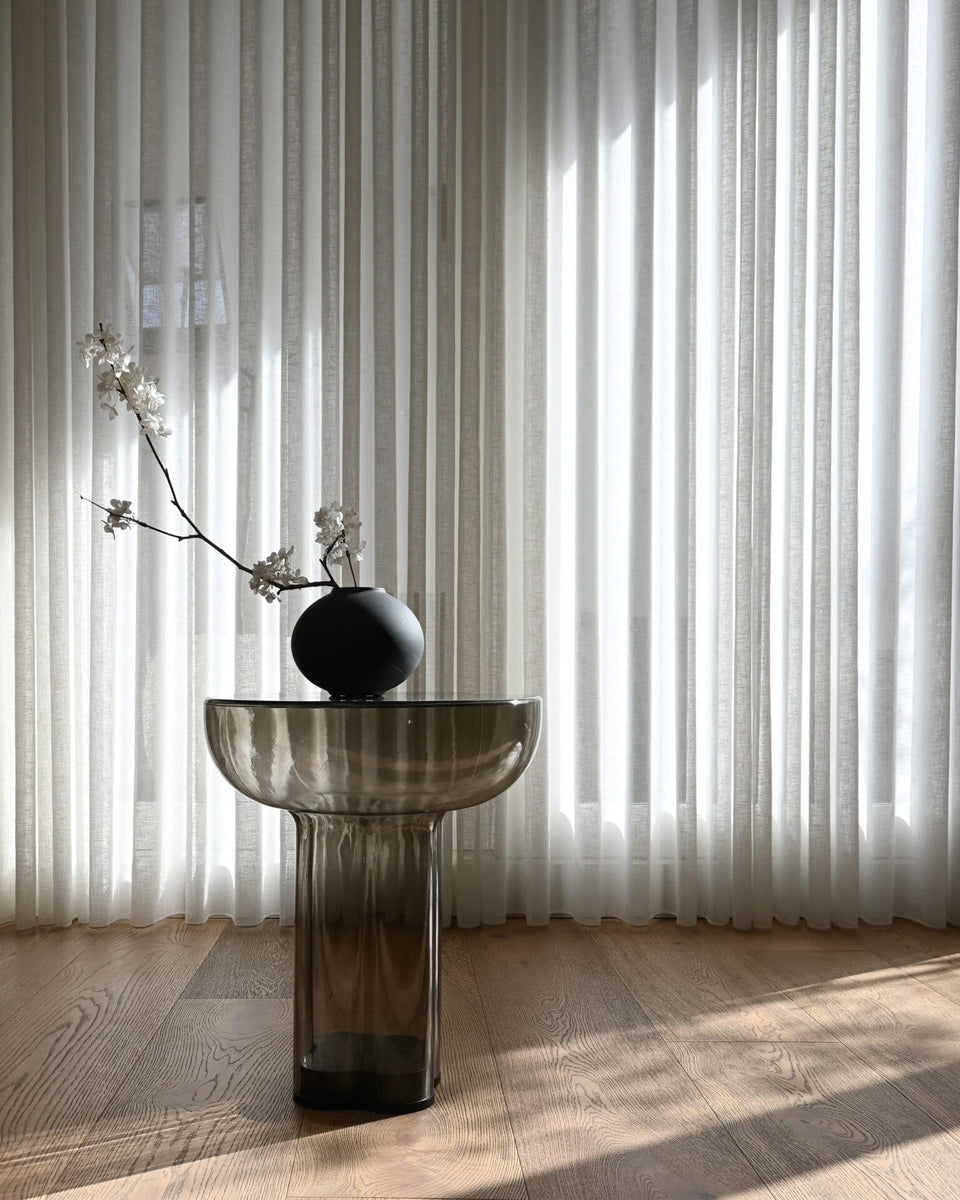 Crown Table, Tall - Smoked Forest Mouth-Blown Glass L45 x W45 x H50cm