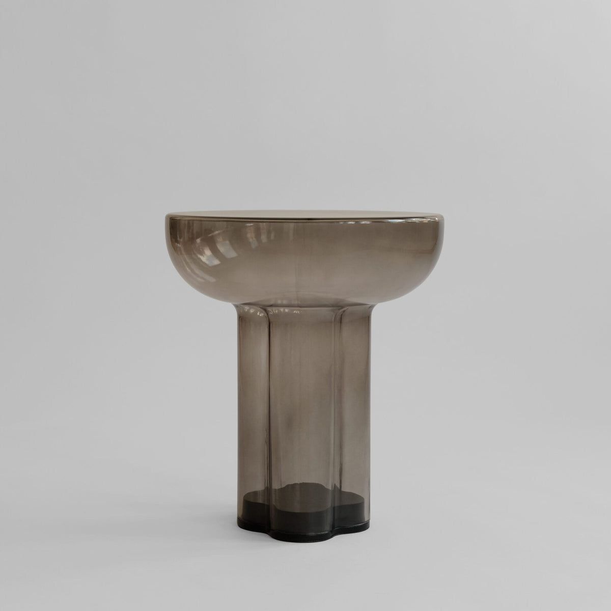 Crown Table, Tall - Smoked Forest Mouth-Blown Glass