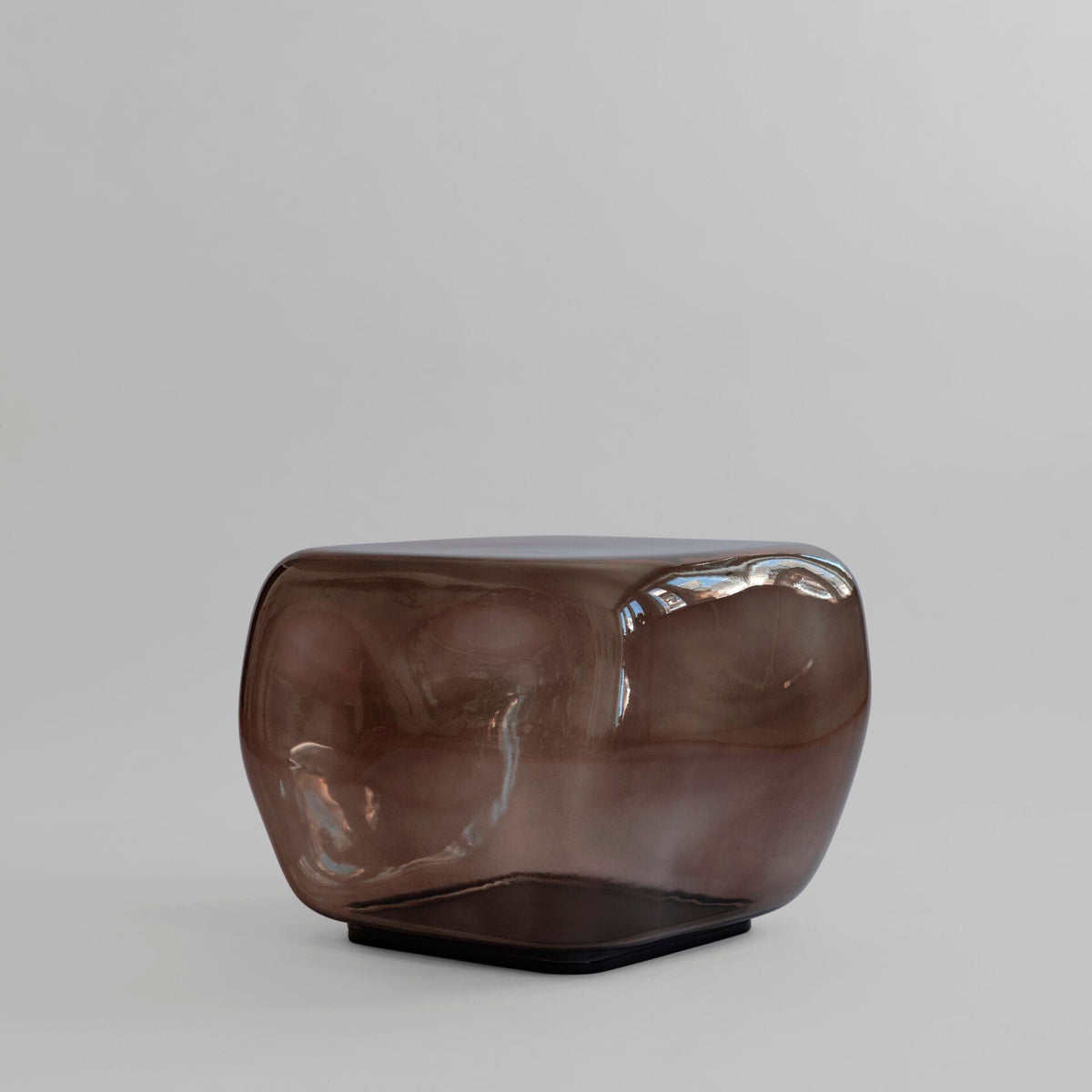 Ishi Coffee Table, Medio - Smoked Forest Mouth-Blown Glass H40 x L52 x W52cm