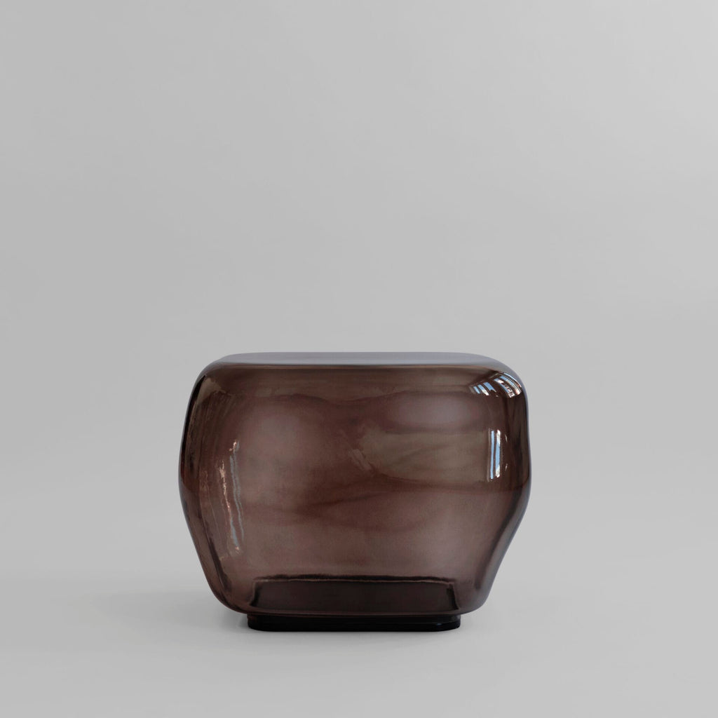 Ishi Coffee Table, Medio - Smoked Forest Mouth-Blown Glass H40 x L52 x W52cm