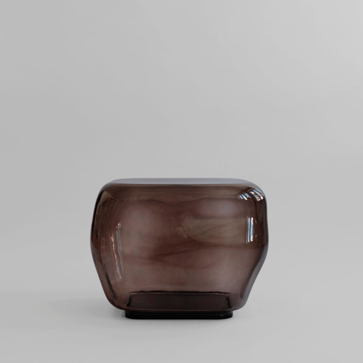 Ishi Coffee Table, Medio - Smoked Forest Mouth-Blown Glass H40 x L52 x W52cm