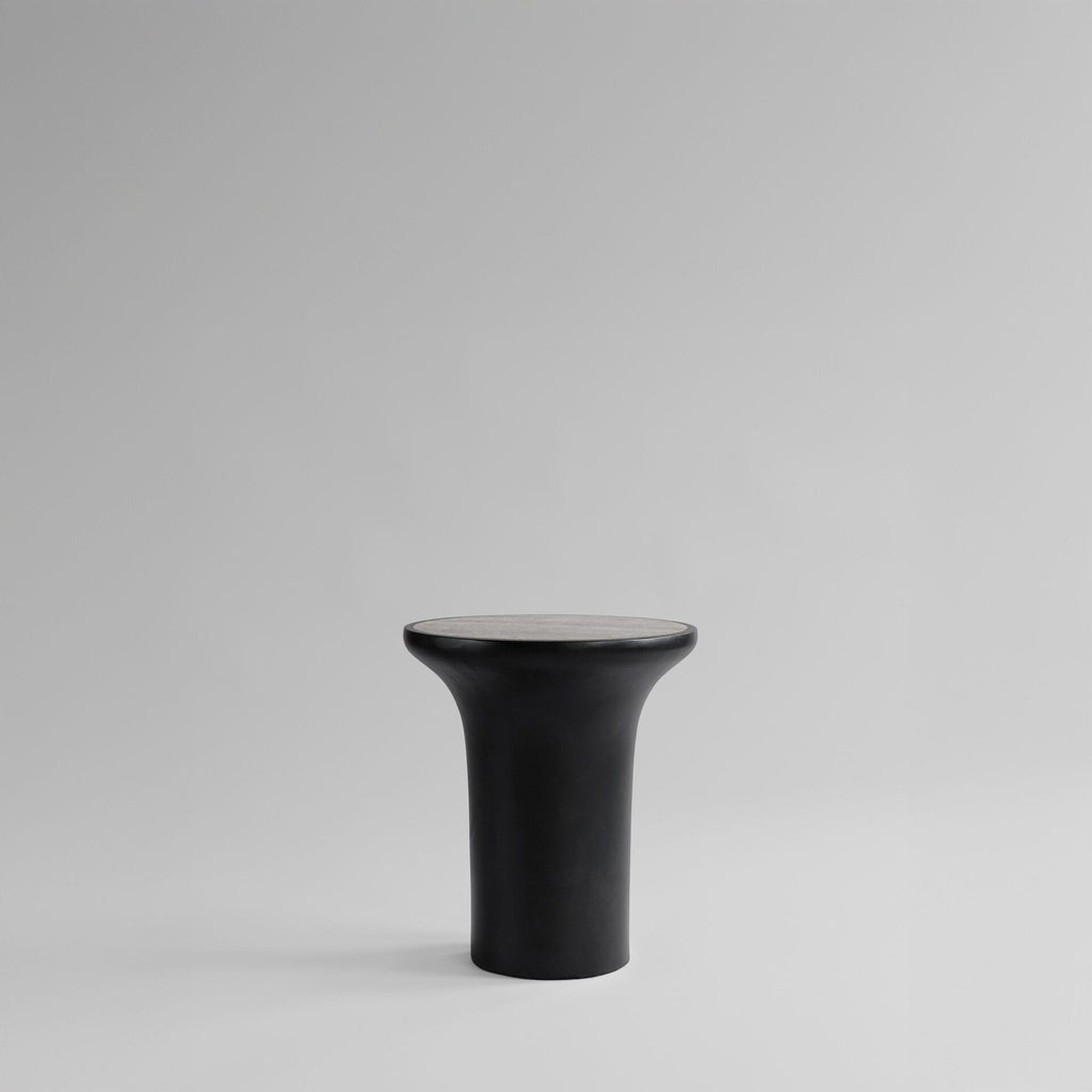 Trumpet Table, Tall - Silver Travertine L35 x W35 x H40cm