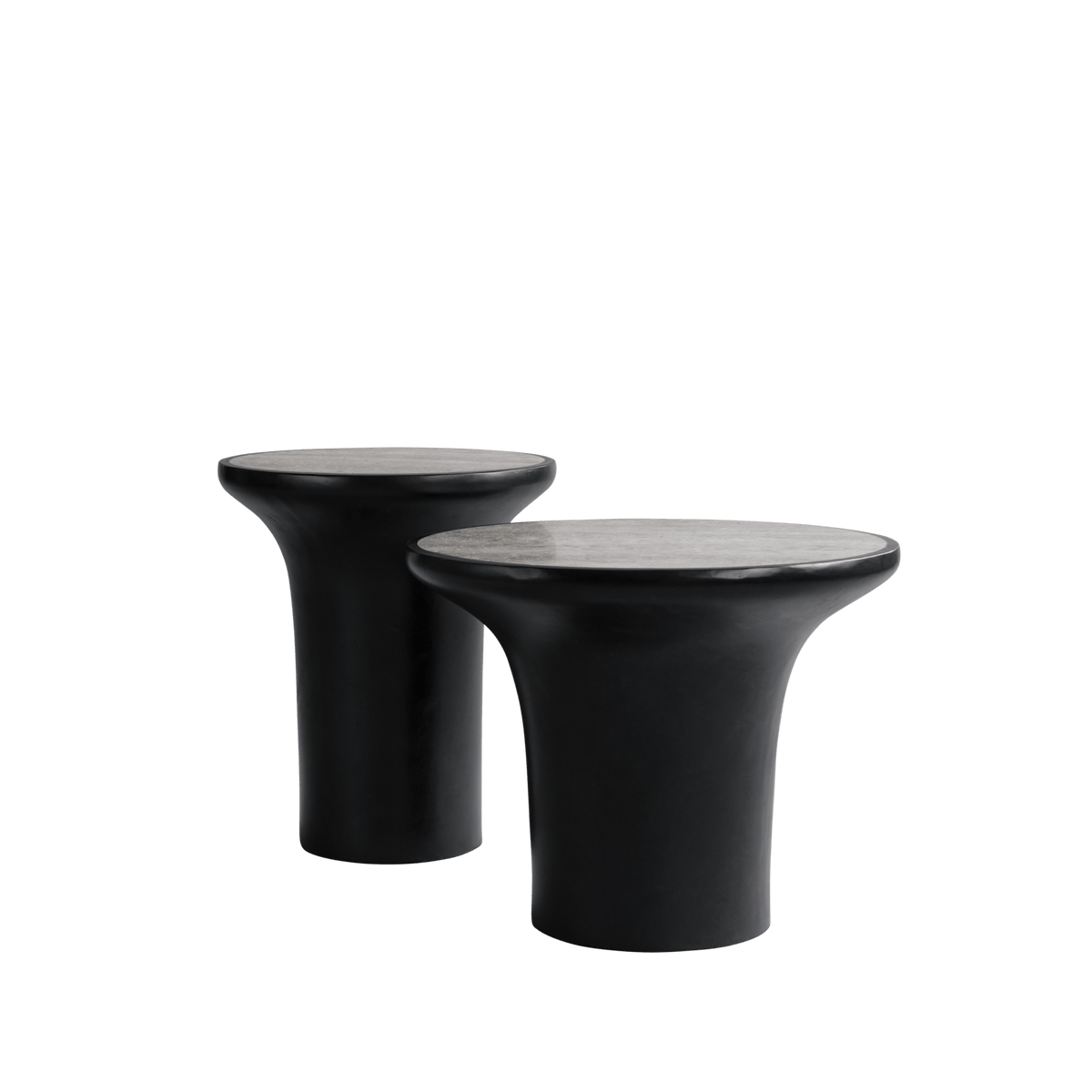 Trumpet Table, Tall - Silver Travertine L35 x W35 x H40cm