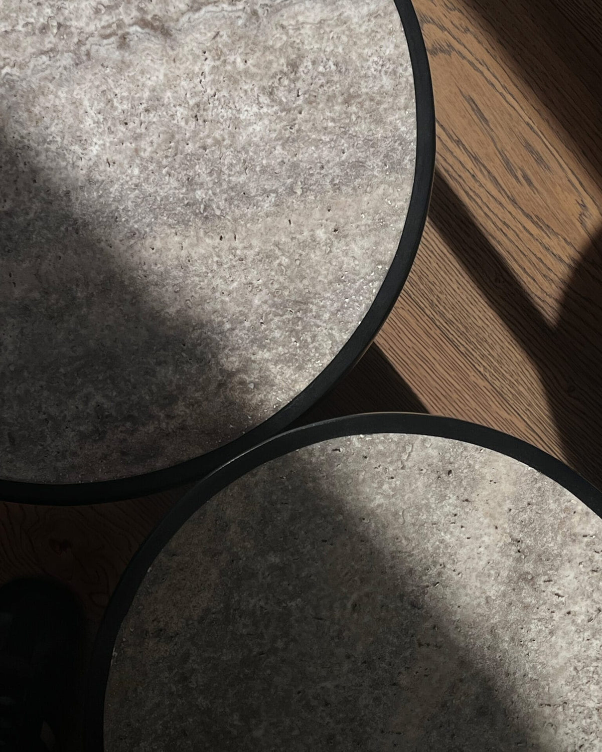 Trumpet Table, Tall - Silver Travertine L35 x W35 x H40cm