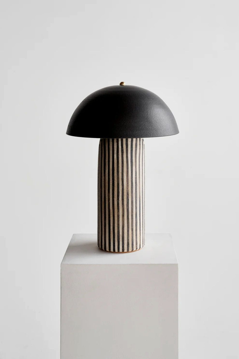 Tera Lamp Stripe + Black Glass, Large H44.45 x D33.02cm