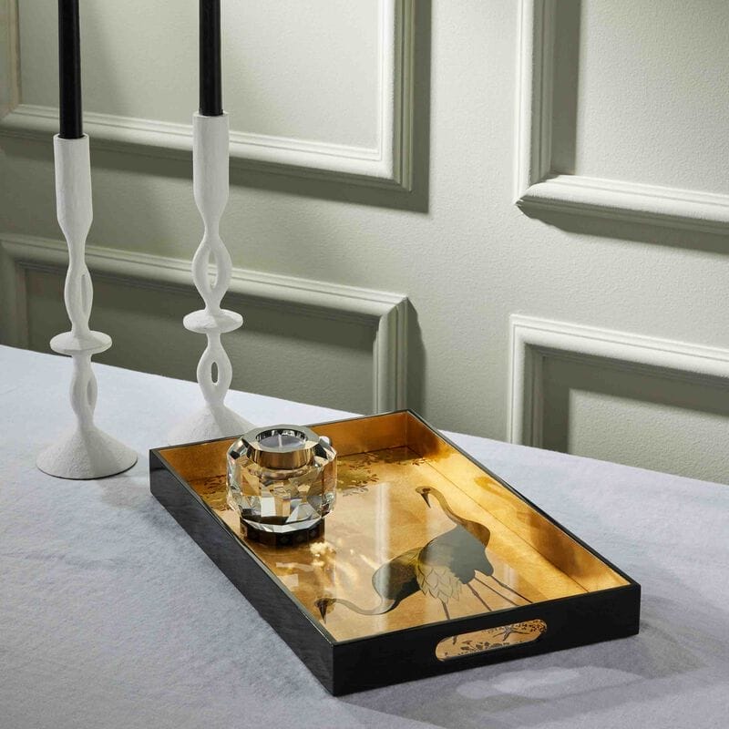 Decorative Lacquered Wood Trays, Bird, 40 x 25 cm