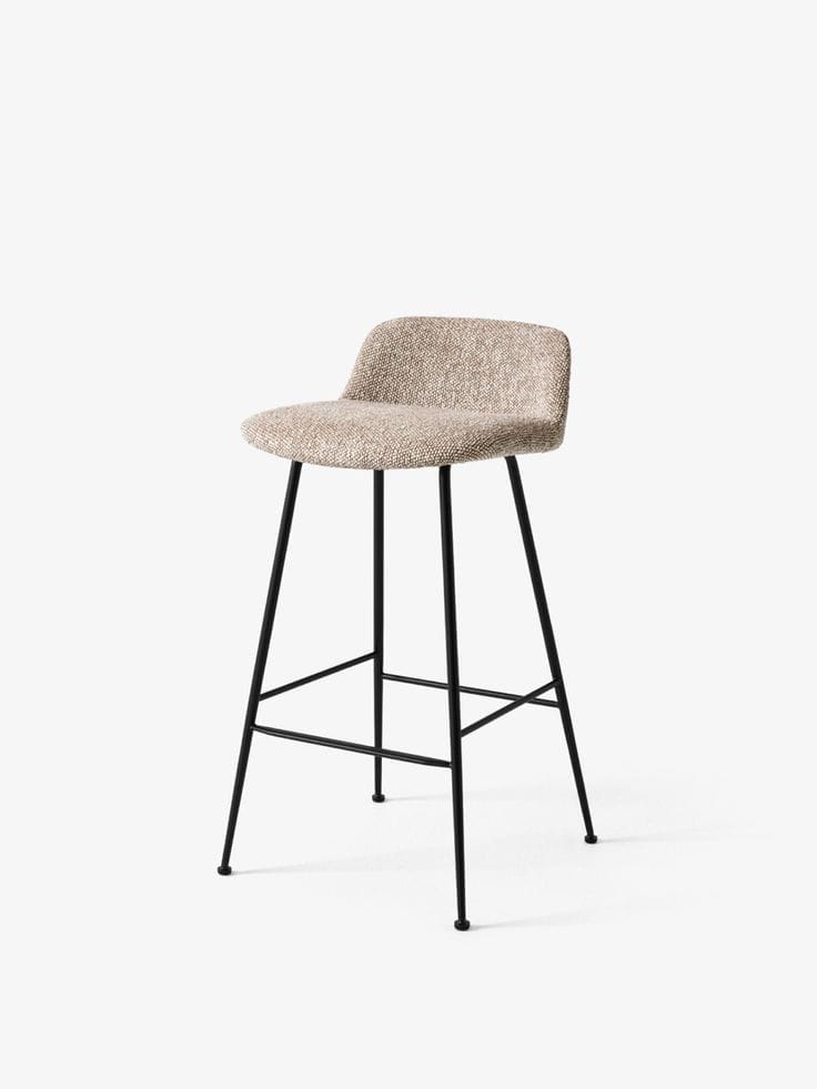 Rely HW88, Bar & Counter Stool, Fab. Group 4 Karakorum 003, Karakorum Fully Upholstered, Black Base