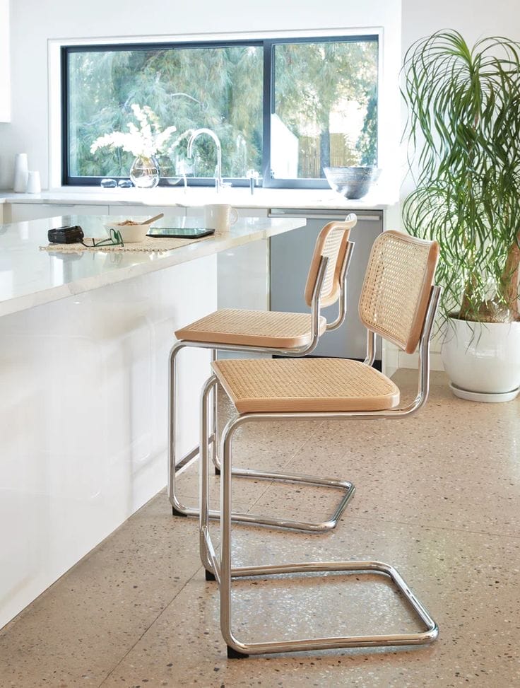 Cesca Stool Light beech, machine woven cane inserts H61cm
