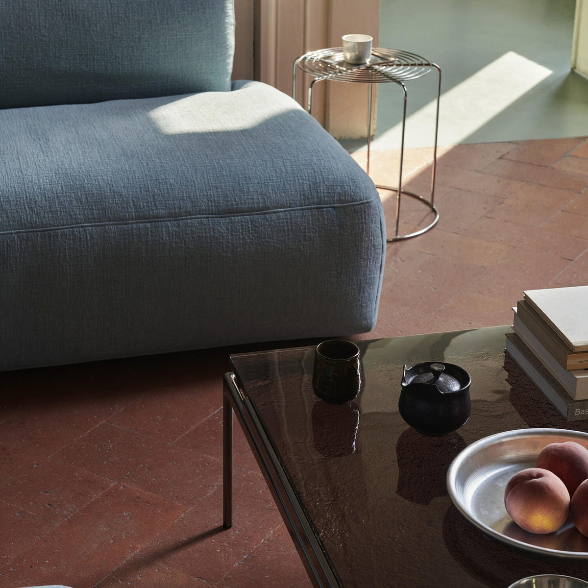 Sett LN13 Coffee Table, Smoked Cast Glass w. Dark Chrome
