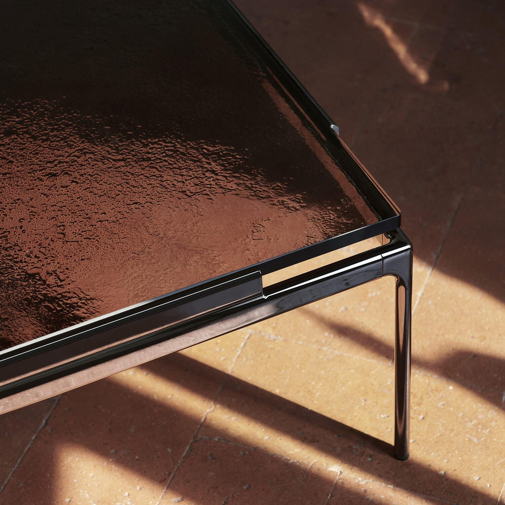 Sett LN13 Coffee Table, Smoked Cast Glass w. Dark Chrome
