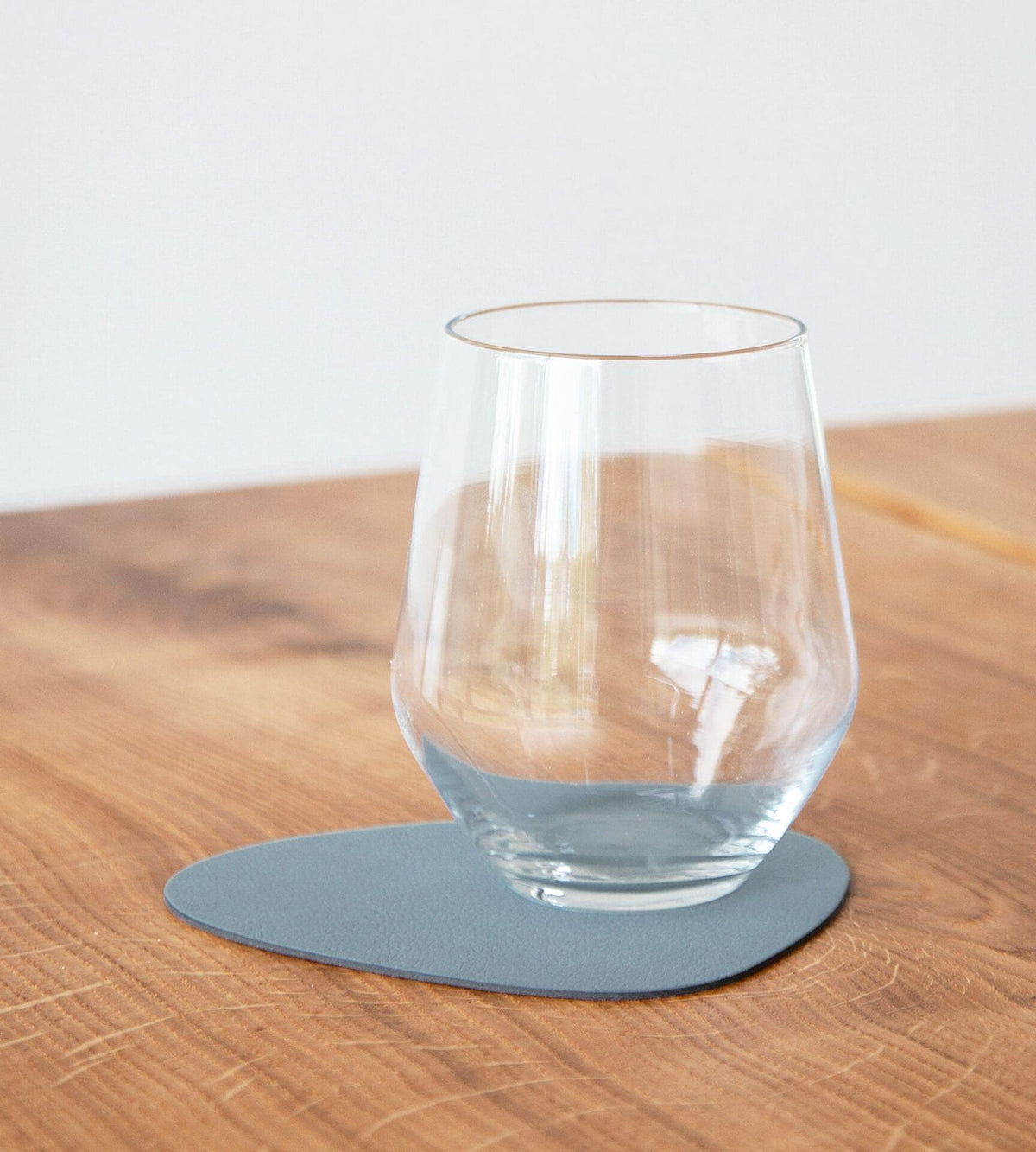 Glass Mat Curve, Leather Nupo, Light Blue, 11 x 13 cm