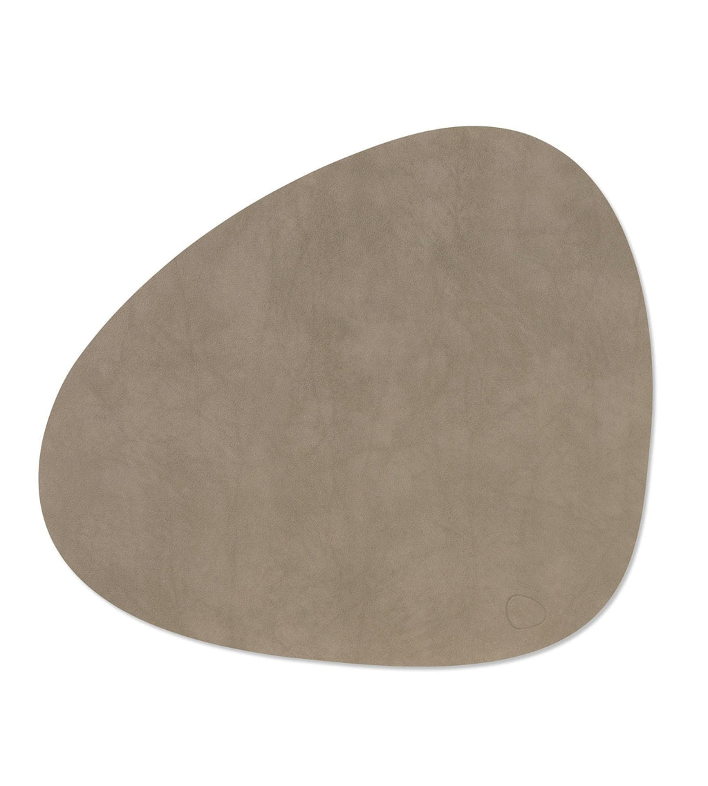 Dinner Mat Curve L, Leather Nupo, Nomad Grey, 37 x 44 cm