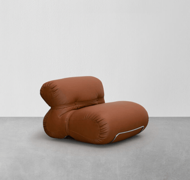 Orsola Armchair, Polished Chrome structure, Guarana 2006 Leather Cat (V)